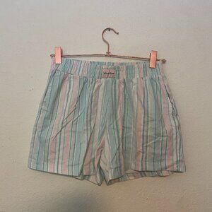 La Vie en Rose Pink and Blue Striped PJ Shorts